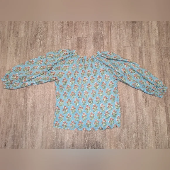 Emerson Fry Blue Floral Blouse - Picture 6 of 6